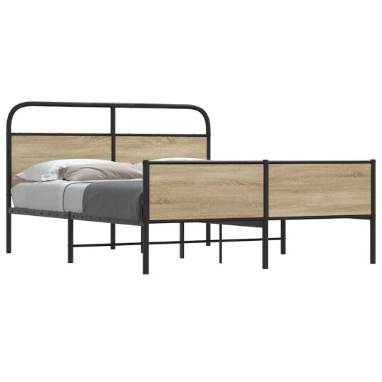 Sengeramme i metall uten madrass røkt eik 180x200 cm 8721158549471