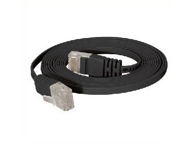 Patchkabel Utp Kat. 6. Slank Linje. 1,0 M. Svart For 10 Gigabit/S Halogenfri Med Spesielt Smal Knekkbeskyttelse (77801S)
