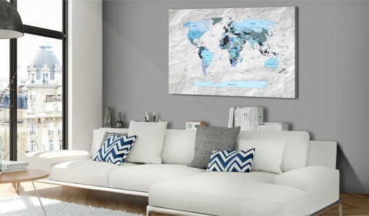 Tavle World Map: Blue Pilgrimages 120X80 Artgeist sp. z o. o.