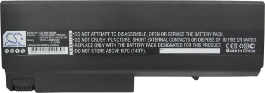 Batteri til HP-COMPAQ NC6100/NX6100 osv. 6600 mAh Batteri til HP-COMPAQ NC6100/NX6100 osv. 6600 mAh