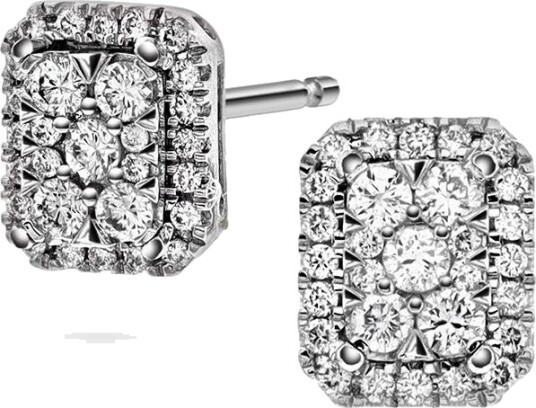 Pan Jewelry Diamantøredobber i 585 hvitt gull 0,30