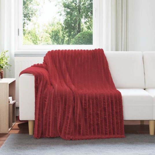 vidaXL Kastteppe Bordeaux Rød 200 x 150 cm Fleece