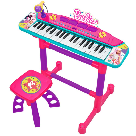 Barbie Tastatur Med Mikrofon Og Krakk Musikkinstrumenter Barn 044115 Barbie Tastatur Med Mikrofon Og Krakk Musikkinstrumenter Barn 044115