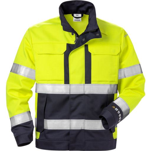 Fristads Jacka Flamskyddad 4584 Flam, Klass 3 Varsel Gul/marinblå Xl