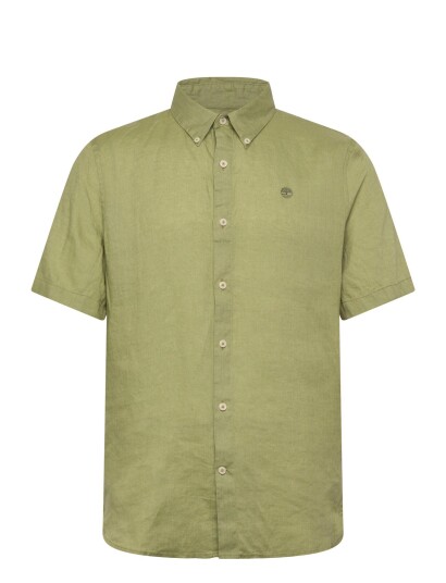 Timberland Mill Brook Linen Short Sleeve Shirt Sage   Green   XL