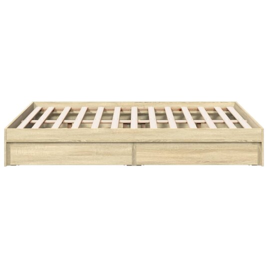 Sengeramme med skuffer sonoma eik 120x190 cm konstruert tre 8721102623547