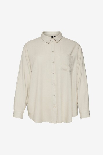 Vero Moda Curve   Skjorte vmcMymilo LS Shirt Wvn Curve   Grå