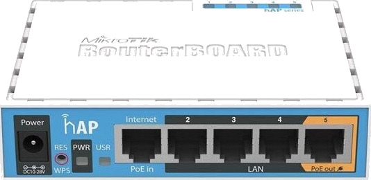 MikroTik hAP Wireless Router 802.11n med PoE - Hvit MikroTik hAP Wireless Router 802.11n med PoE - Hvit