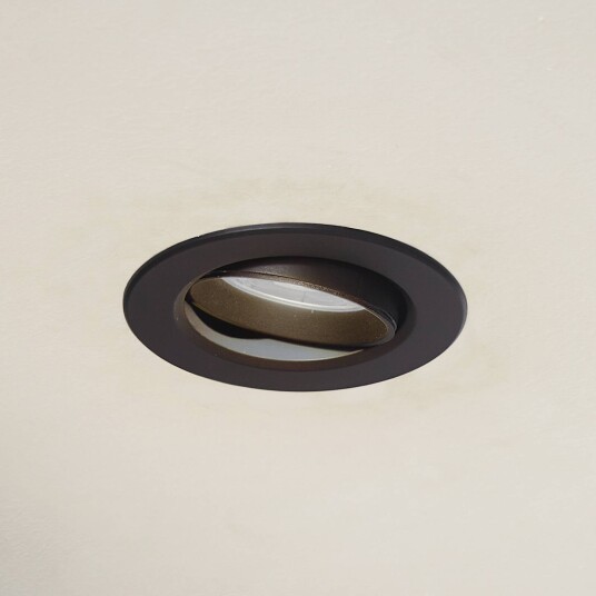Prios LED innfellingslampe Shima svart 9 W 3000K dimbar
