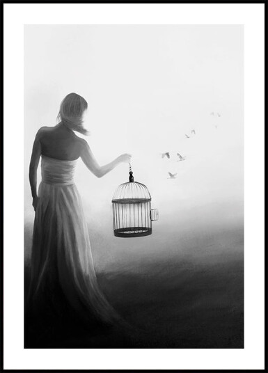 Freedom in Black and White Plakat Plakat / 70x100cm