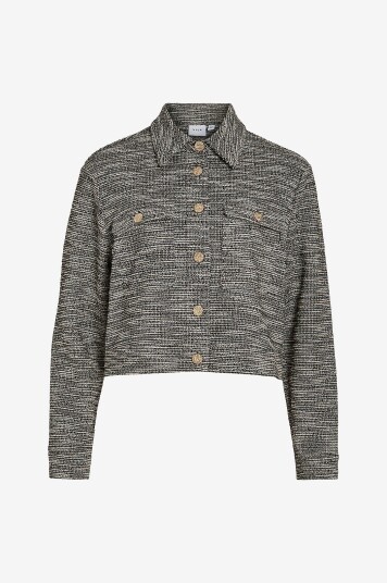 Vila Jakke viAmera L/S Cropped Shacket Svart