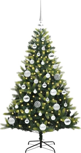  Kunstig Hengt Julegran med 150 LED lys grønn 120 cm PVC og PE