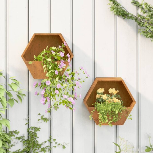 vidaXL Vegghengte plantekasser 2 stk rust 30x10x25 cm cortenstål vidaXL Vegghengte plantekasser 2 stk rust 30x10x25 cm cortenstål