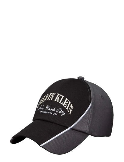 Calvin Klein Two Tone Seasonal Graphic Cap   Black   ONE SIZE