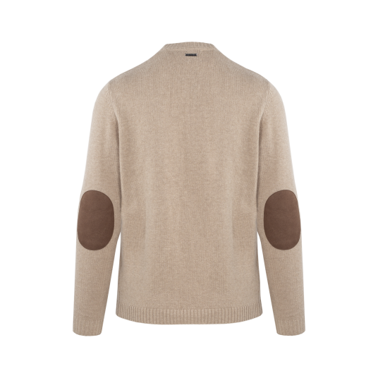 Basse Sweater Oatmeal XXL Lambswool with patch Basse Sweater Oatmeal XXL Lambswool with patch