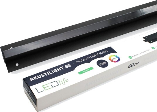 Ledlife LED sort Troldtekt skinne 60 cm CCT 30W Akustilight innfelt 24V Ledlife LED sort Troldtekt skinne 60 cm CCT 30W Akustilight innfelt 24V