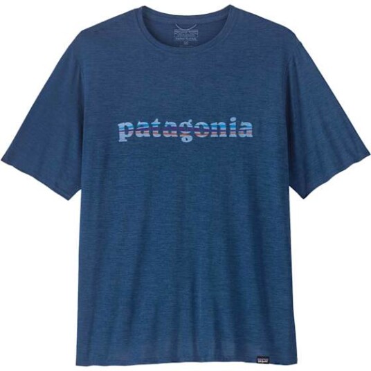 Patagonia Capilene Cool Daily Graphic Shirt Herre  Text Logo Clement Blue Xdye M