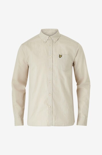 Lyle & Scott - Skjorte Cotton Linen Button Down Shirt - Blå