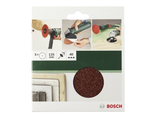 Bosch Slipepapir til Slipetallerken K40 Ø125mm 5-pk 2609256B48