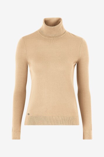 Lauren Ralph Lauren   Polohals Modal Silk Nylon ls Sweater   Beige