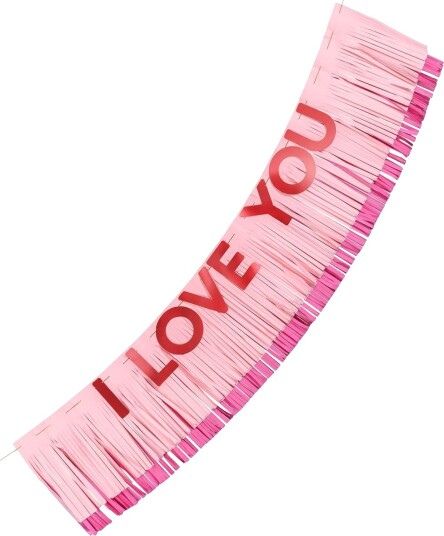 I Love You Rødt og Rosa Frynsebanner med Tekst 1,5 meter I Love You Rødt og Rosa Frynsebanner med Tekst 1,5 meter