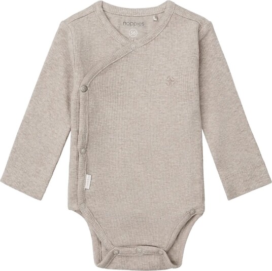 Noppies U Romper Rib Nino Ls P757 TAUPE MELANGE 50