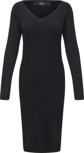Vero Moda Maternity Vmmsaba Rib Ls V Neck Belt Dress Ga Noos   Black   S