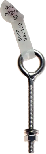 CAL Øyebolt m/ gjenger   Syrefast   80x6mm
