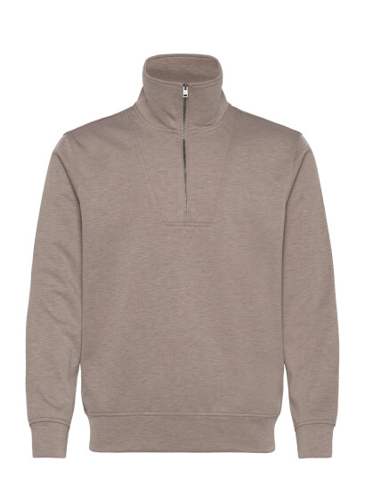 Mango Regular-Fit Zip-Neck Sweatshirt - Brown - S