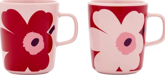 Marimekko Juhla Unikko kopp 25 cl 2-stk. Pink-ttranebær-plomme