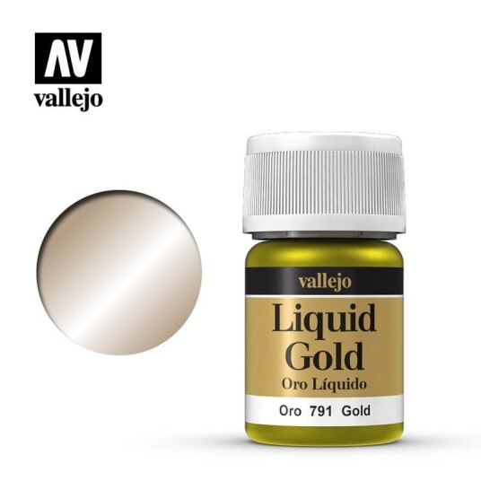 Vallejo 35ml Liquid Gold Metallfarge med Ekte Metallpigmenter 70.791