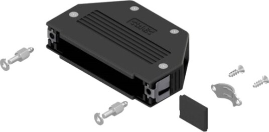 Conec Snaplock 16-003280E D-Sub-Kabinett Poltall: 37 Plast Metallisiert 90° 180° Sort 1 Stk