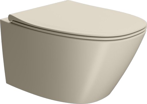 GSI Modo+ vegghengt toalett, uten skyllekant, antibakteriell, matt beige GSI Modo+ vegghengt toalett, uten skyllekant, antibakteriell, matt beige