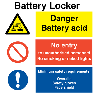 Jo Safety Battery locker Danger No entry IMO Combi sign 120053