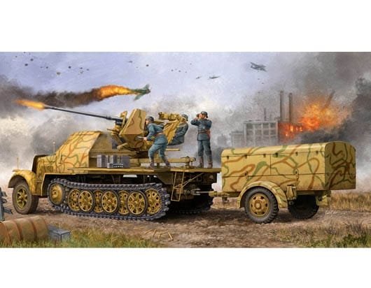 Trumpeter 1/35 German 3.7cm Flak 37 Auf Selbstfahrlafette Sd.Kfz.7/2 late version with Sd.Anhanger 52