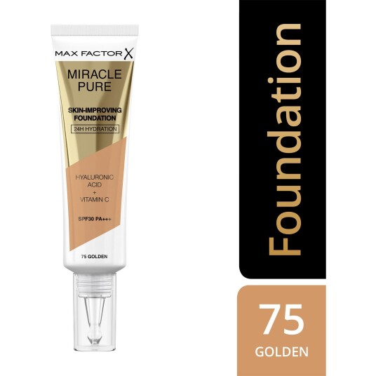 Max Factor Miracle Pure Foundation #75 Golden med SPF30, 30 ml Max Factor Miracle Pure Foundation #75 Golden med SPF30, 30 ml