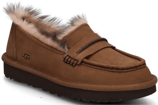 UGG W Ellis Nubuck Loafer - DARK CHESTNUT - 36