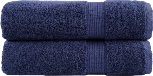 vidaXL Premium badehåndklær SOLUND 2 stk marineblå 100x150 cm 600gsm