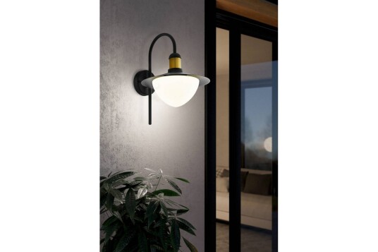 Vegglampe Utendørsbelysning Eglo Sirmione - Hvit/Svart/Gull Vegglampe Utendørsbelysning Eglo Sirmione - Hvit/Svart/Gull