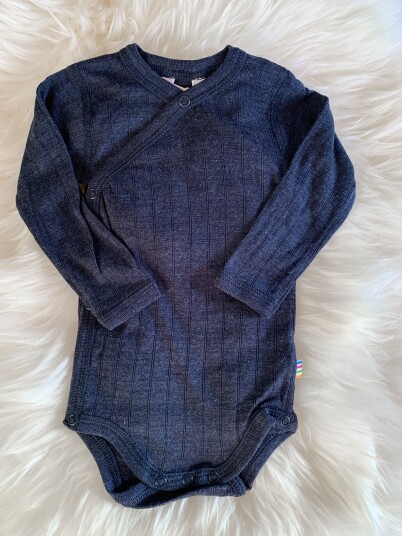 Joha   Fold over body i ull /silke Navy