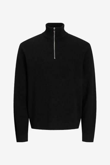 Jack & Jones Genser jprBlamilano Stitch Knit Half Zip S Svart