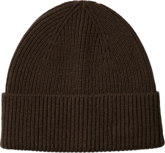 Selected Slmmason Merino Wool Beanie - Brown - ONE SIZE