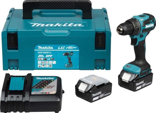 Makita DDF490RTJ Borskrutrekker 18V 13mm Makita DDF490RTJ Borskrutrekker 18V 13mm