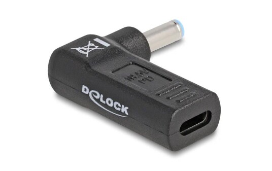 Delock Adapter USB Type-C female to HP 4.5 x 3.0 mm male 90° Delock Adapter USB Type-C female to HP 4.5 x 3.0 mm male 90°