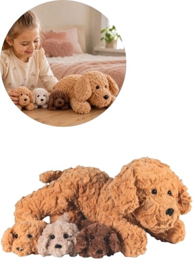 En Morhund Med 3 Valper
