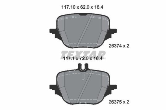 Bremseklosser TEXTAR 2637401 Bremseklosser TEXTAR 2637401