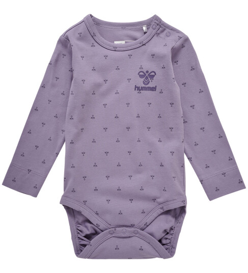 Hummel Body L/æ hmlBeesy Lavender Grå 62 Langermet Body Lilla