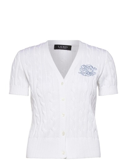 Lauren Ralph Lauren Gassed Cotton Sweater Cardigan White S