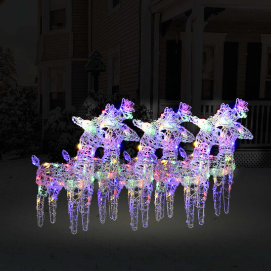 vidaXL Julereinsdyr 6 stk flerfarget 240 LED akryl vidaXL Julereinsdyr 6 stk flerfarget 240 LED akryl