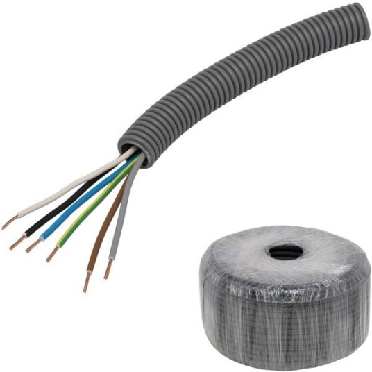 Pipelife FQ PowerFlex Kabel forhåndslagt, temperaturklasse II 50 m, 6G 1,5 mm², ytre Ø 20 mm